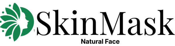 SkinMask logo with green leaf design on a white background
